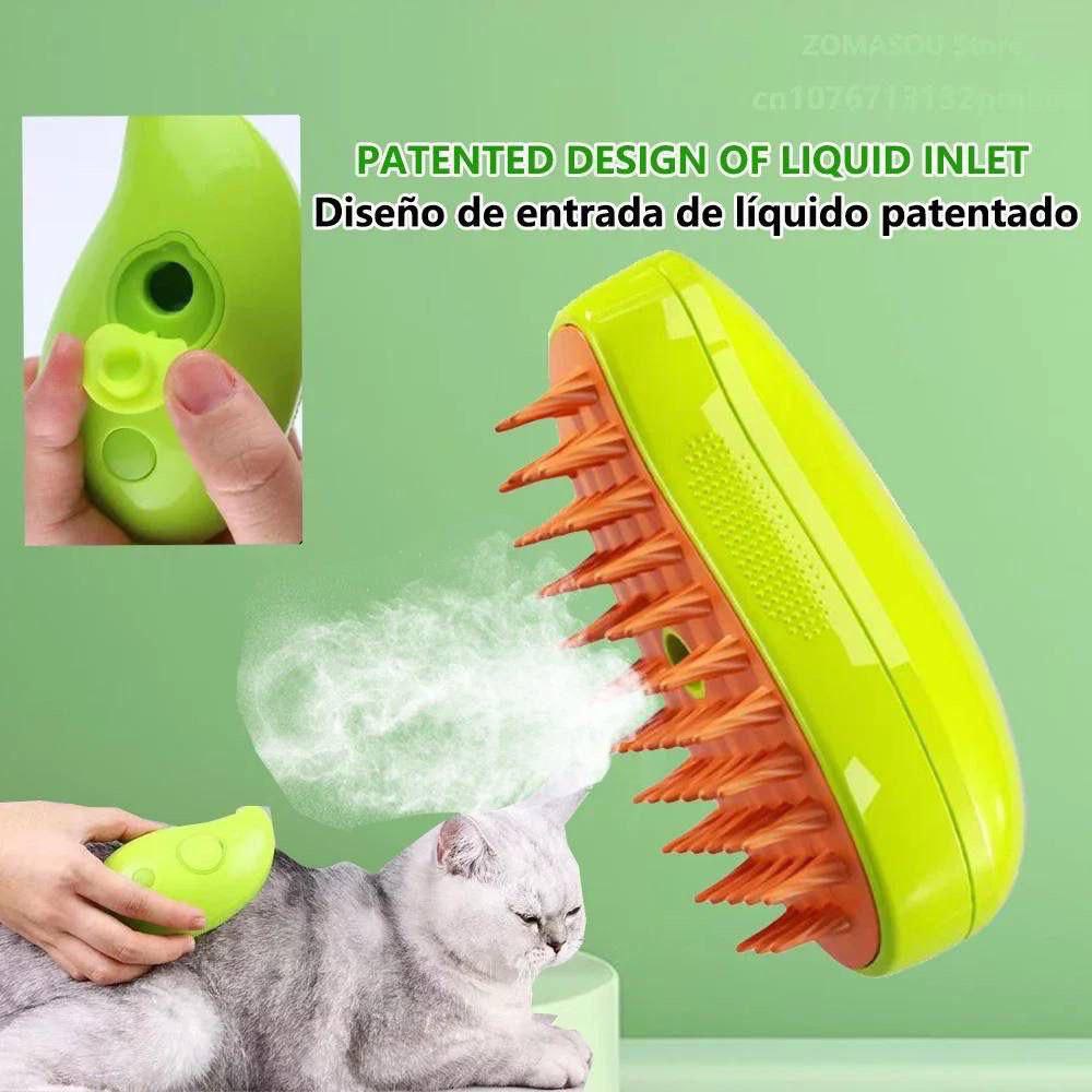 Cepillo vapor para mascotas 3 en 1