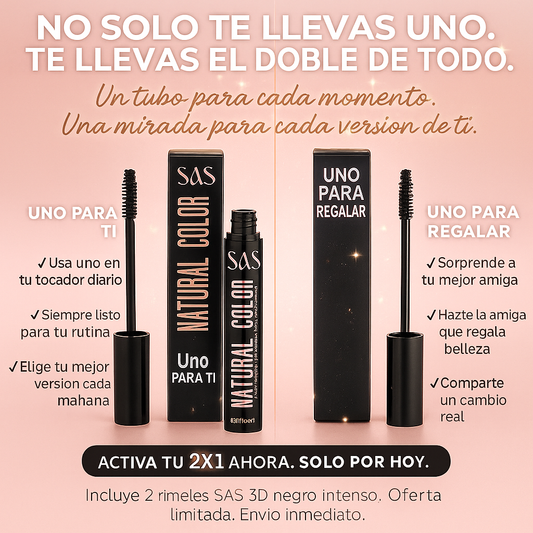 2x1 mascara de Pestañas 3D Negra / IMPORTADO PREMIUM