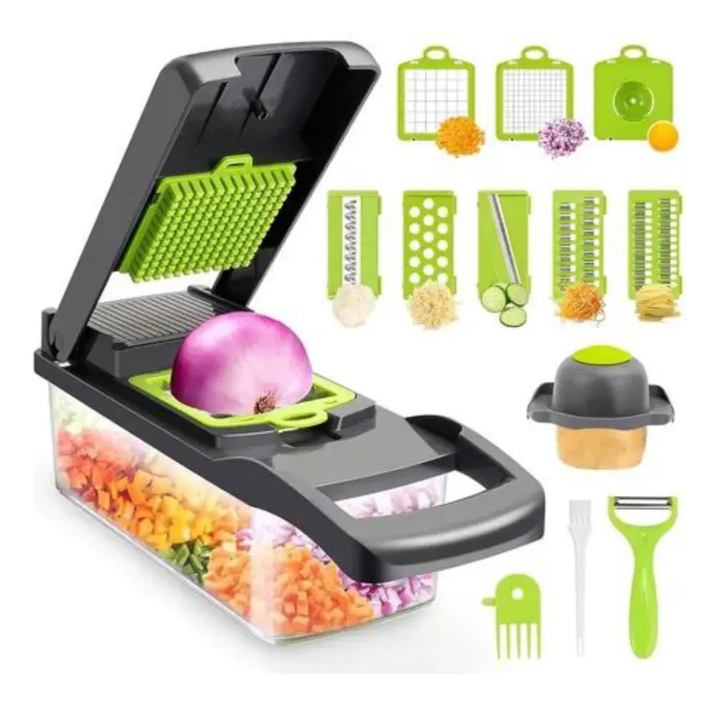 VELOCHEF Picadora de Verduras 16 en 1 con contenedor, cuchillas y accesorios