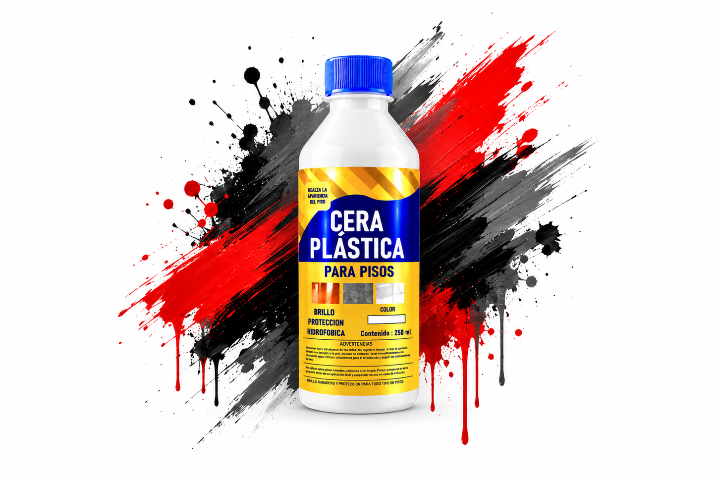 PINTURA CERA PARA PISOS RESISTENTE UV ALTA ADHERENCIA EFECTO BRILLO MATE IMPERMEABILIZANTE 250 ML - IMPORTADO PREMIUM