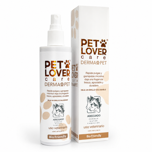 DERMAPET® — Spray Dermo-Protector 3 en 1 | Adiós Pulgas, Piel Sana y Aroma que Dura Días
